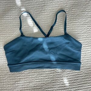 Abercrombie & Fitch Blue Ribbed Sports Bra